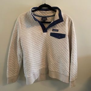 Patagonia off-white cotton quilted crewneck